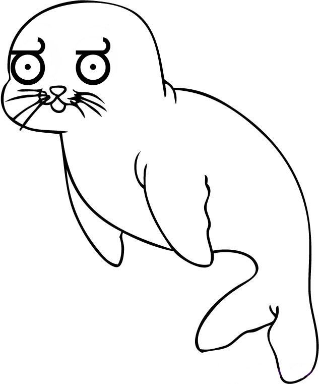 Plansa de colorat cu Foca 14 6